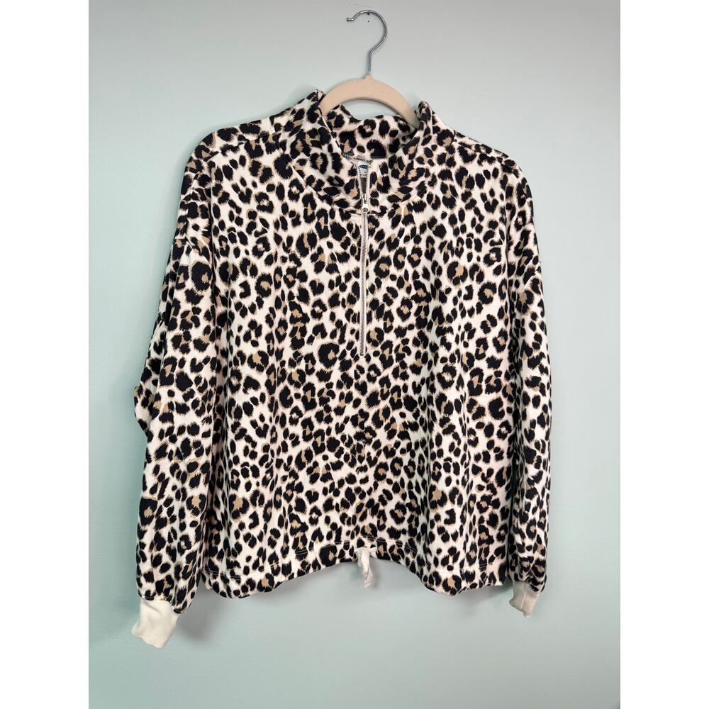 NWT! Old Navy Cinch Waist Oversized Jacket - Large -Cheetah Print